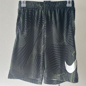 Nike Kid’s Black and Green Athletic Shorts